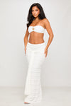 White Seashell Detail Top & Draped Maxi Skirt Co-Ord