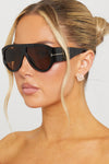 Black/Brown Pilot Aviator Sunglasses
