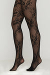 Black Floral Fishnet Tights