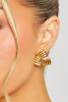 Gold Chunky Triangle Textured Stud Earrings