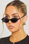 Black Oval Cat Eye Sunglasses