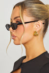 Black Oval Cat Eye Sunglasses
