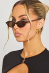 Brown Oval Cat Eye Sunglasses