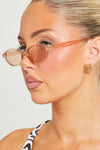 Champagne Oval Cat Eye Sunglasses