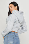 Light Grey Oversized Corset Cropped Hoodie