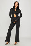 Black High Neck Hook & Eye Top & Leggings Co-Ord