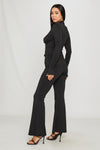 Black High Neck Hook & Eye Top & Leggings Co-Ord
