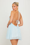Light Blue Sleeveless Starfish Detail Mini Dress