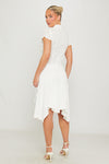 White Floral Embroidered Tie Front Top