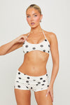 White Polka Dot Halter Top & Micro Shorts Co-Ord