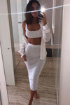 White Knitted Ribbed Co-Ord Set