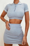 Baby Blue Ribbed Co Ord Set