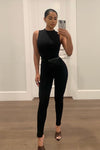 Black High Neck Sleeveless Jumpsuit