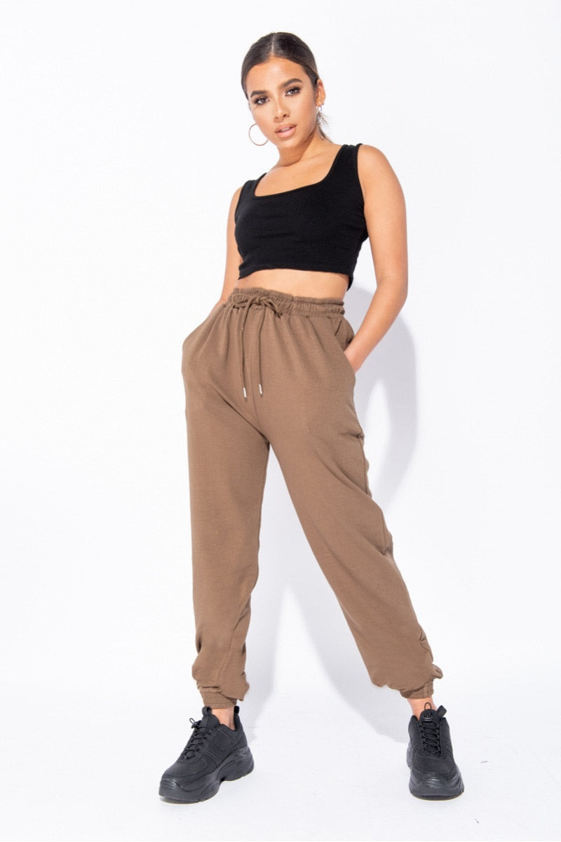 Olive Drawstring Detail Oversized Joggers