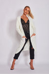 Cream Oversized Balloon Sleeve Knitted Cardigan