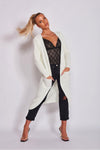 Cream Oversized Balloon Sleeve Knitted Cardigan