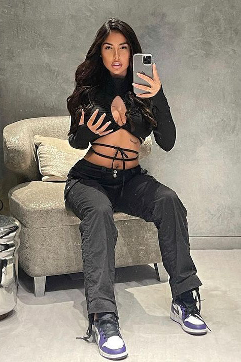 Black Keyhole Tie Detail Turtleneck Crop Top