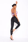 Pink Marble Print Slinky Cowl Neck Top