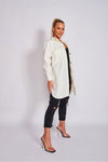 Cream Brushed Woven Oversized Longline Shacket