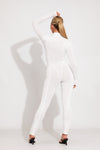 White High Neck Seam Detail Sportline Jumpsuit