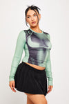 Green Body Heat Map Print Long Sleeve Top