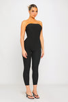 Black Basic Sleeveless Bandeau Tube Jumpsuit