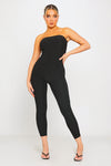 Black Basic Sleeveless Bandeau Tube Jumpsuit