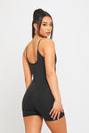 Black Basic Strappy Scoop Neck Playsuit