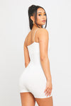 White Seamless Spaghetti Strap Playsuit