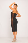 Black Mesh Cut Out Underwired Bodycon Mini Dress