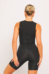 Black High Neck Sleeveless Seamless Playsuit