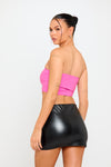 Pink Barbie Faux Leather Tube Top