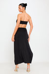 Black Twist Front Bandeau Top & Split Maxi Skirt Co-Ord