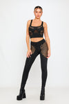 Black Cut Out Sleeveless Crop Top & Leggings Co-Ord