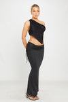 Black Lace One Shoulder Asymmetric Top