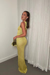 Yellow Sheer Sequin Detail Sleeveless Maxi Dress