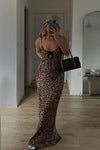 Leopard Print Keyhole Cut Out Strappy Maxi Dress