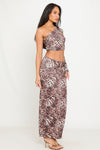 Leopard Print One Shoulder Top & Maxi Skirt Co-Ord